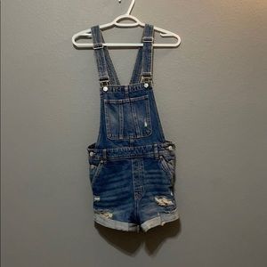 Blue short overalls